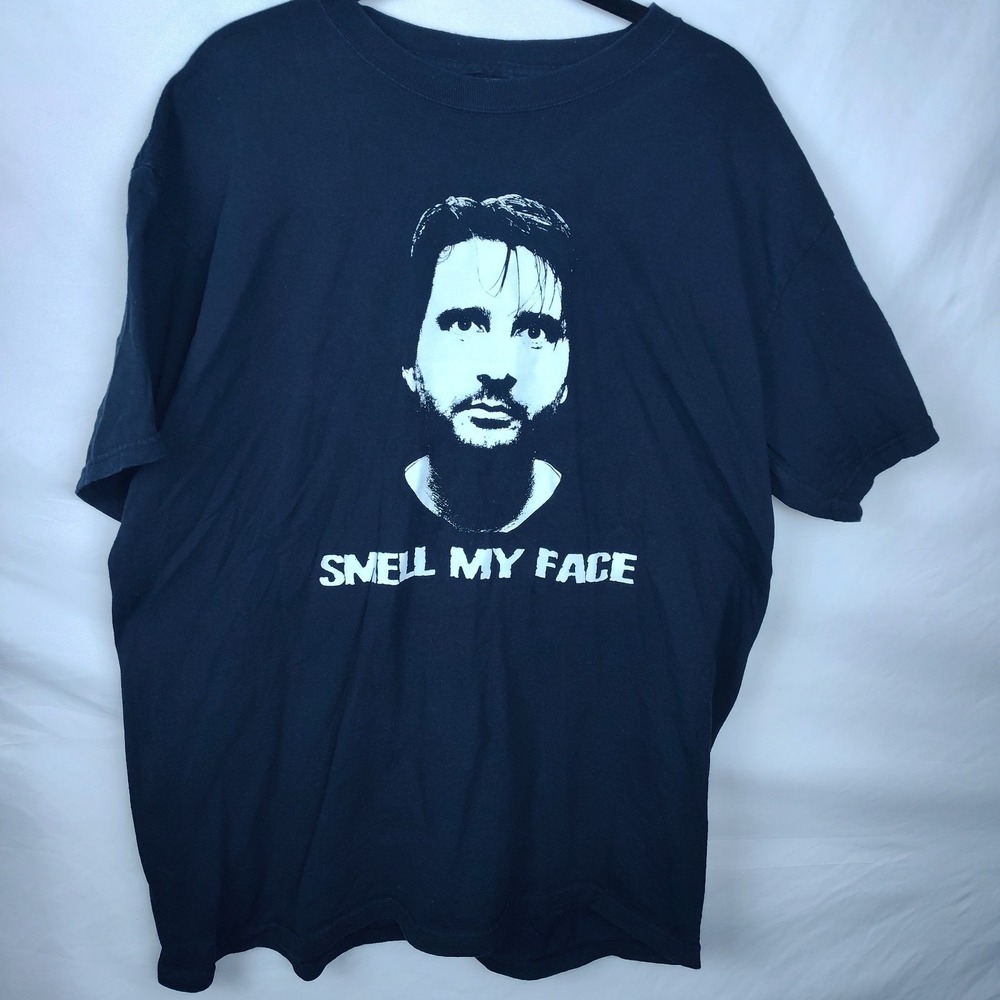 Elliot DC 101 black shirt Smell My Face graphic short sleeve radio DJ FLAWS